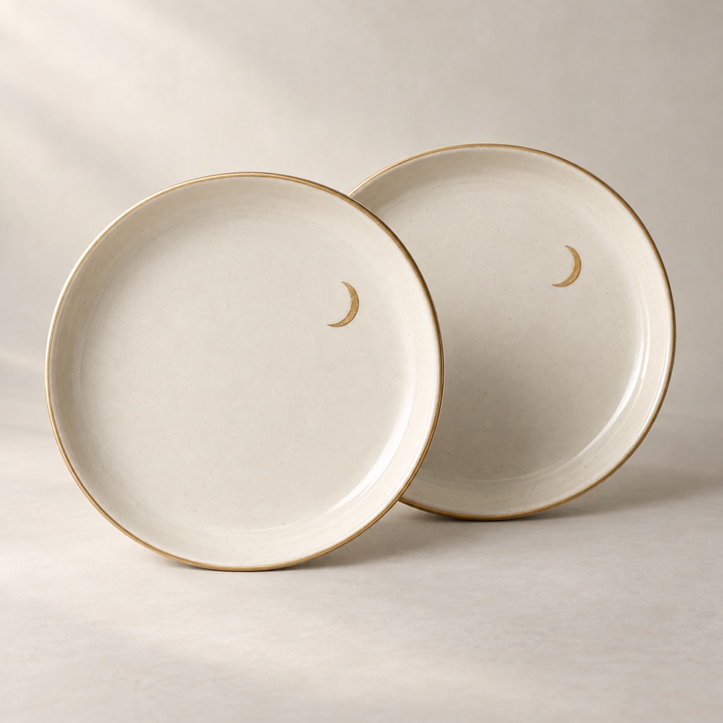 Moon porcelain plates
