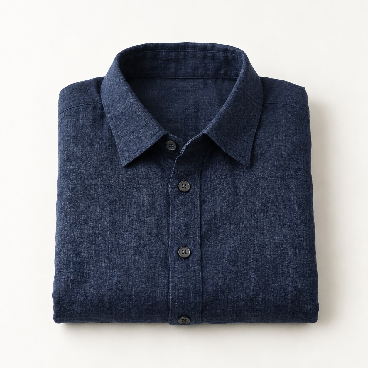 Navy easy-care travel shirt