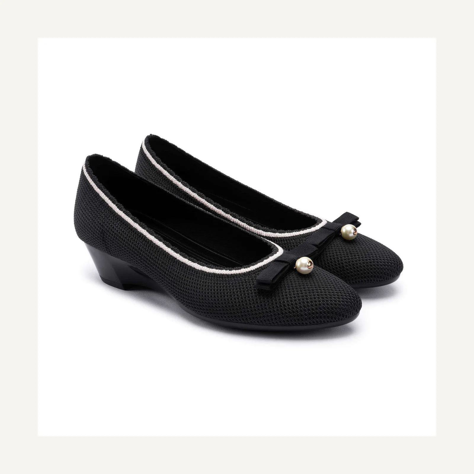 Pearl-detail wedge shoes · 24P25-1